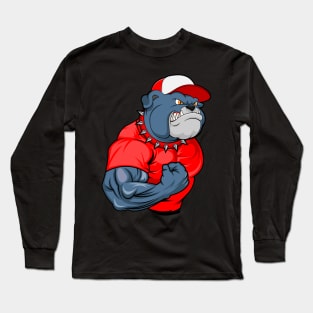 Angry bulldog as a bodybuilder Long Sleeve T-Shirt